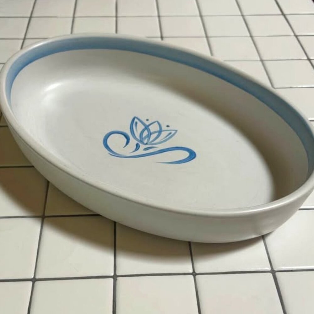 Authentic Vintage Denby Pride Blue Tulip Serving Dish